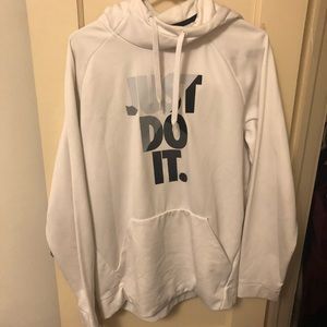 White Nike “Just Do It” hoodie